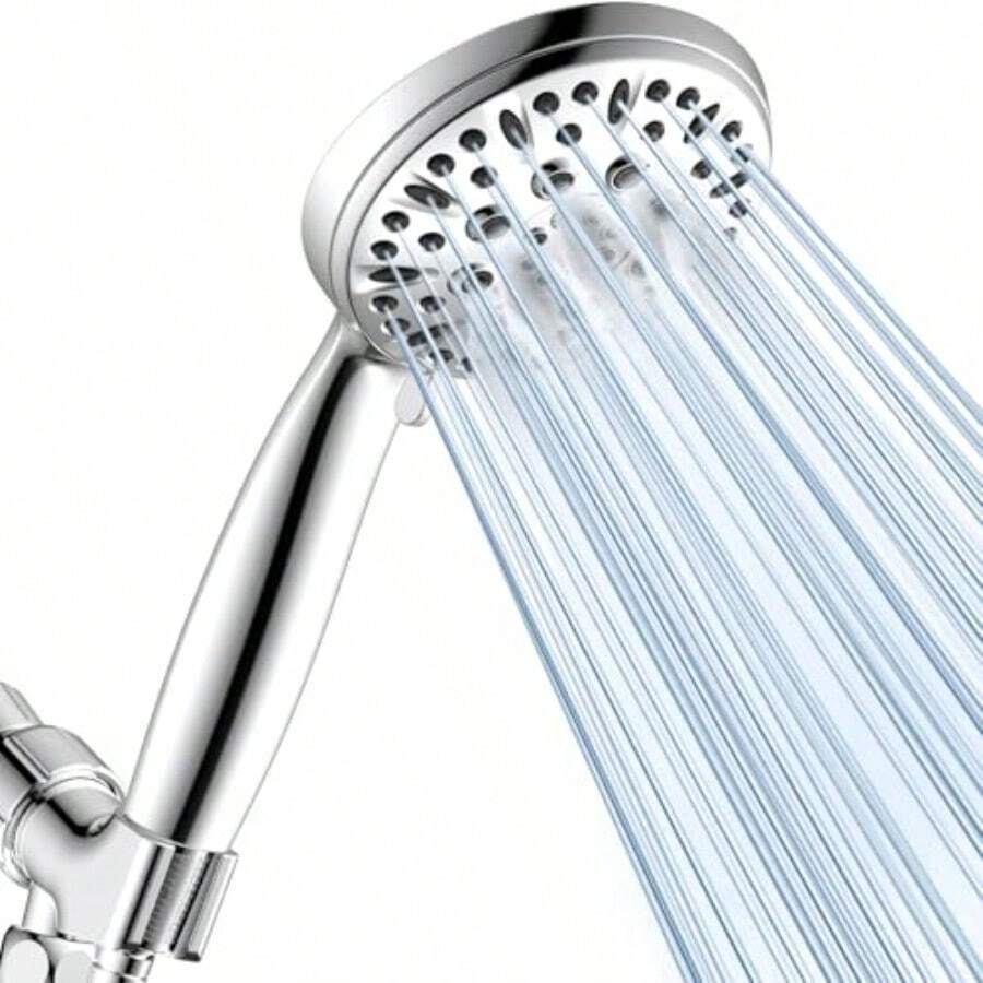 High Pressure Shower Head Handheld - หัวฝักบัวอาบน้ำแบบมือถือ ปรับได้ 6 โหมดการฉีดน้ำ แรงดันสูง พร้อมสายสแตนเลสยาว