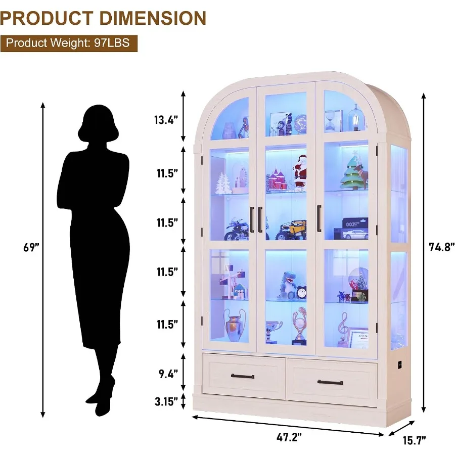 ตู้โชว์แบบโค้งขนาด 74 นิ้ว พร้ - Lighting บทวิจารณ์และราคา