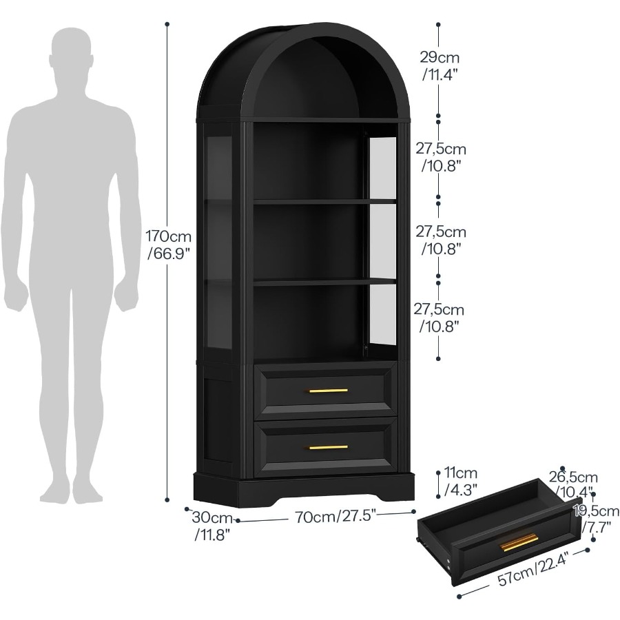 ตู้โชว์, ตู้หนังสือทรงสูงโค้งพ - Storage & Organization บทวิจารณ์และราคา