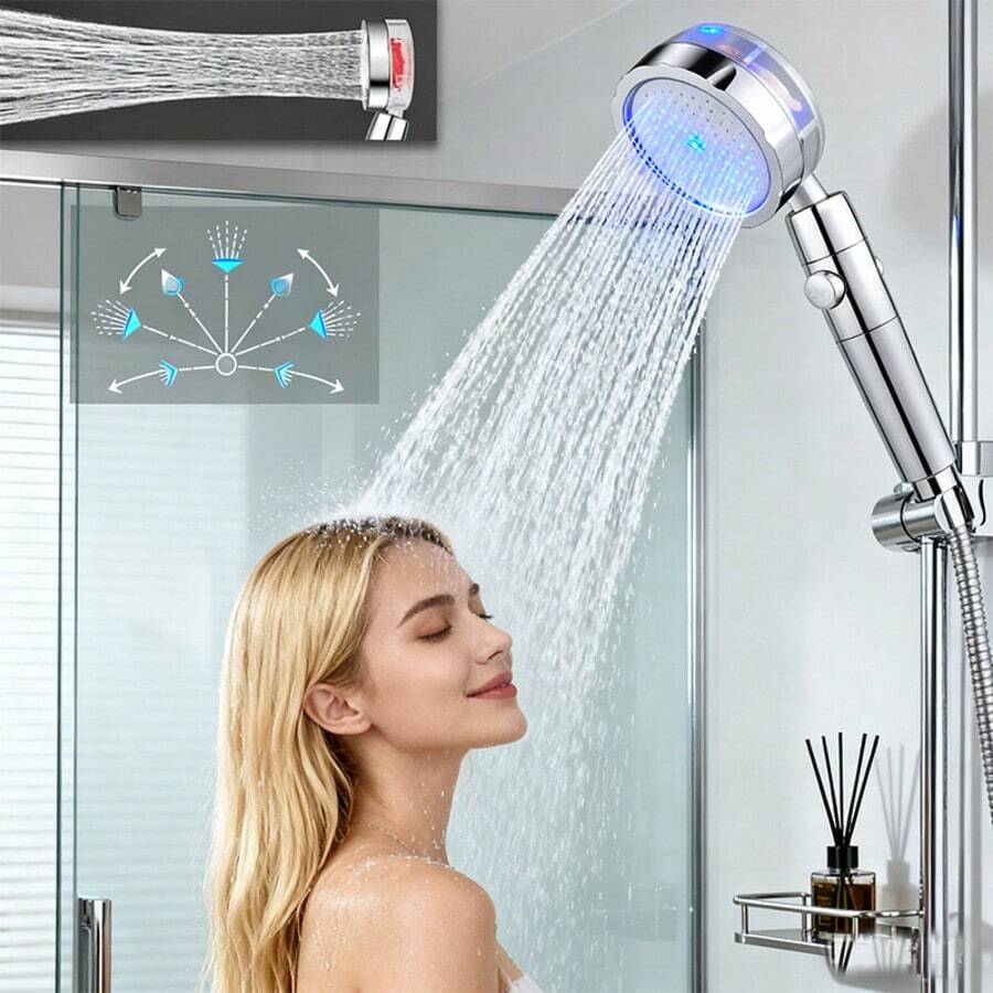 หัวฝักบัวแบบมือถือ ขับเคลื่อนด - High Pressure Shower Head Handheld บทวิจารณ์และราคา