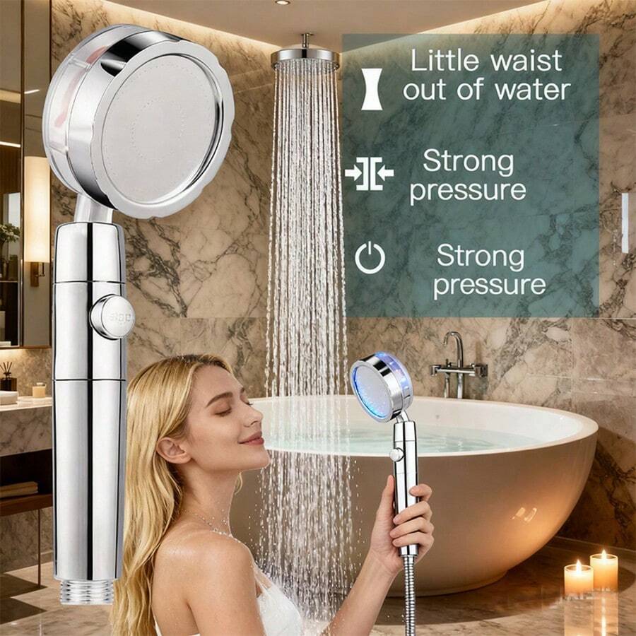 หัวฝักบัวแบบมือถือ ขับเคลื่อนด - High Pressure Shower Head Handheld บทวิจารณ์และราคา
