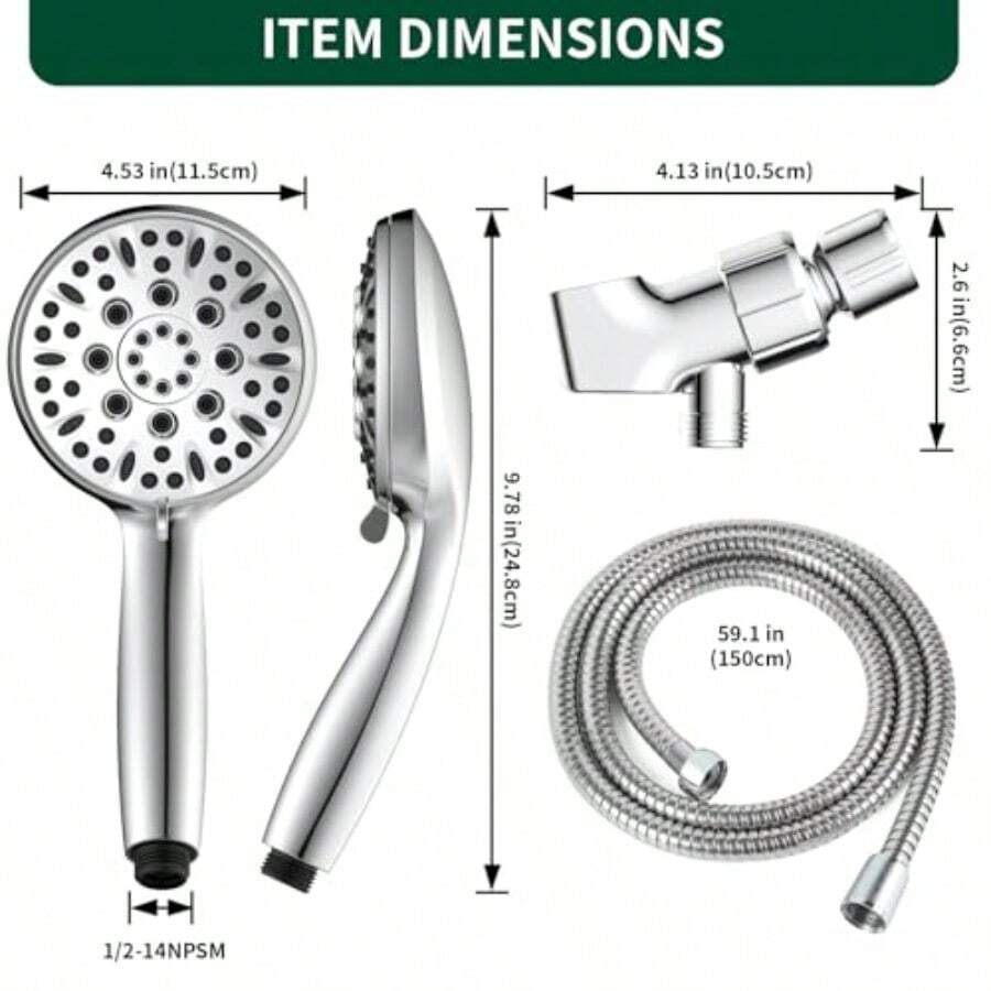 หัวฝักบัวอาบน้ำแบบมือถือ ปรับไ - High Pressure Shower Head Handheld บทวิจารณ์และราคา